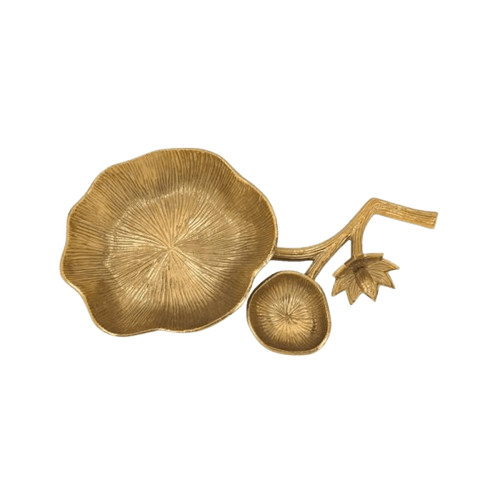 ALUMINIUM DRY FRUITS SERVING TRAY (GOLD)